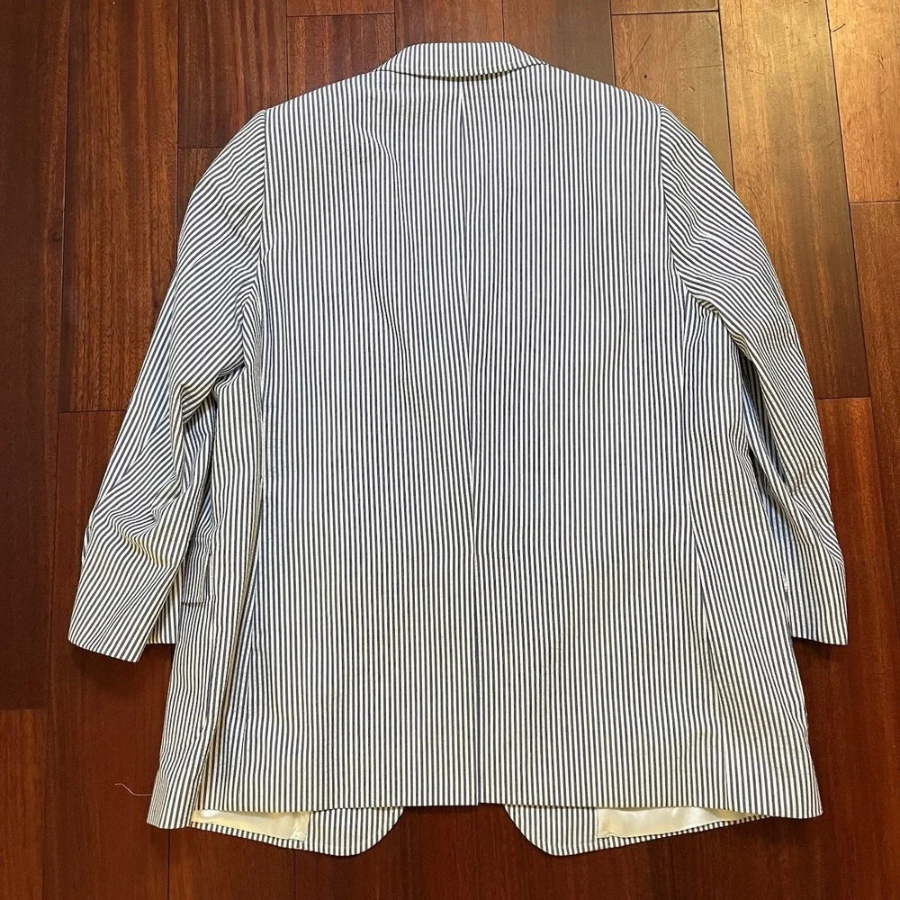 BROOKS BROTHERS Blazer Men 46 Short Wool USA Union Stripe Seersucker Suit Coat